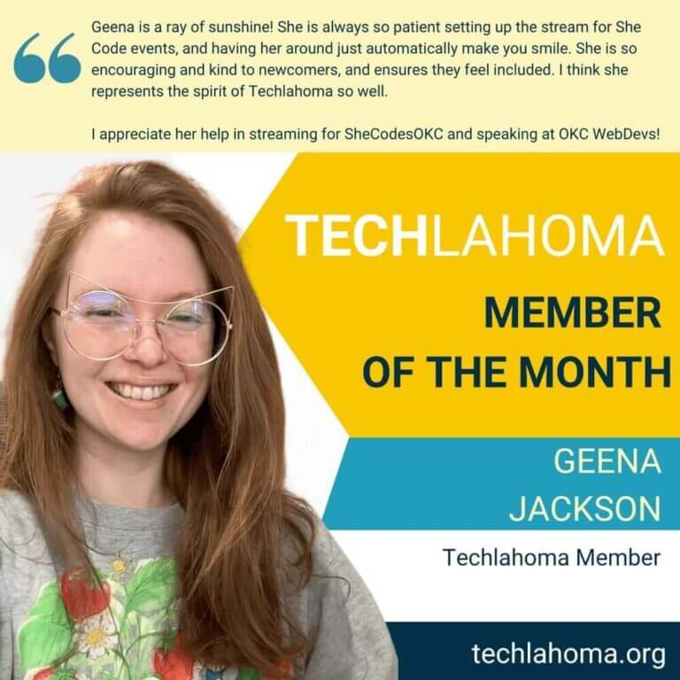 Member of the Month - September 2024 - Geena Jackson